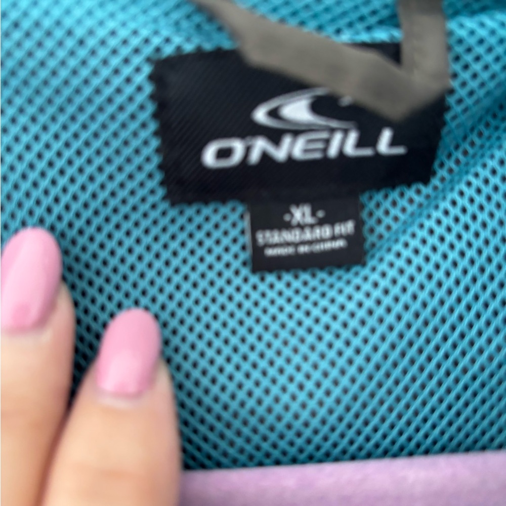O'Neill Men's Aqua and Brown Windbreaker - Picture 3 of 4